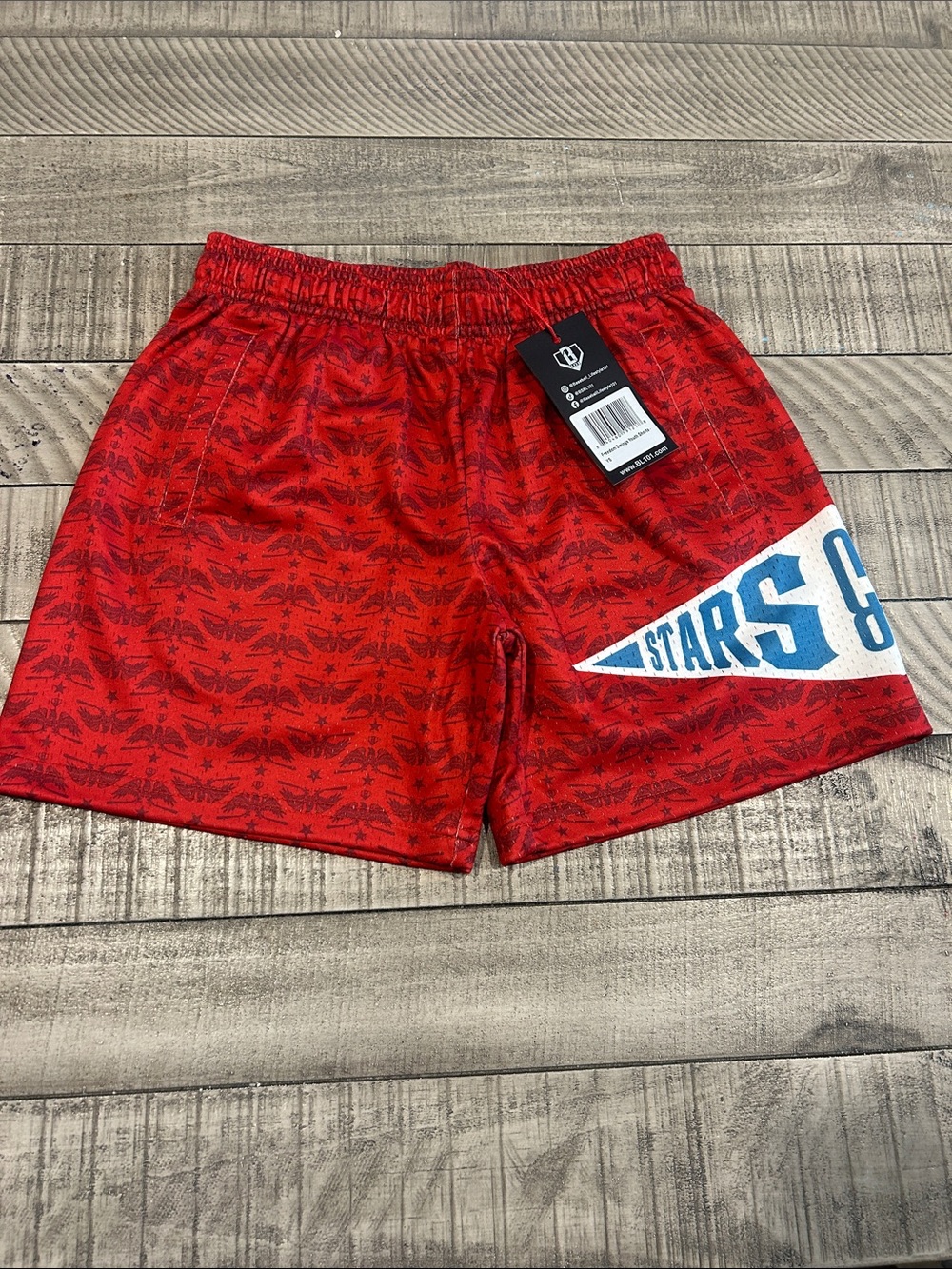 Unbranded Kids' Red Casual Shorts with Blue 'Stars' Accent